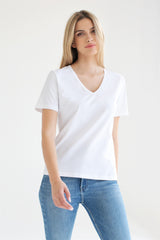 BASIC V-NECK T-SHIRT WHITE